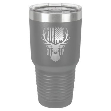Deer With Flag Design Tumbler